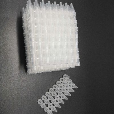 0,1mL PCR 8-Strip Tubes Clear Low Pipe Medical Lab Habis Tidak Ada Penutup