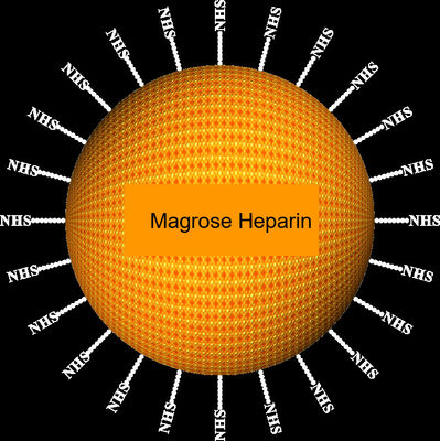 Agarose Heparin Pemurnian Protein Magbeads 30-150 μm, Rasio Volume 10%, 1000 mL