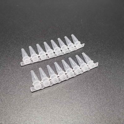 0.2mL PCR 8-Strip Tabung Medical Lab Habis Pipa Tinggi Jelas Tidak Ada Penutup